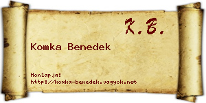 Komka Benedek névjegykártya