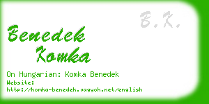 benedek komka business card